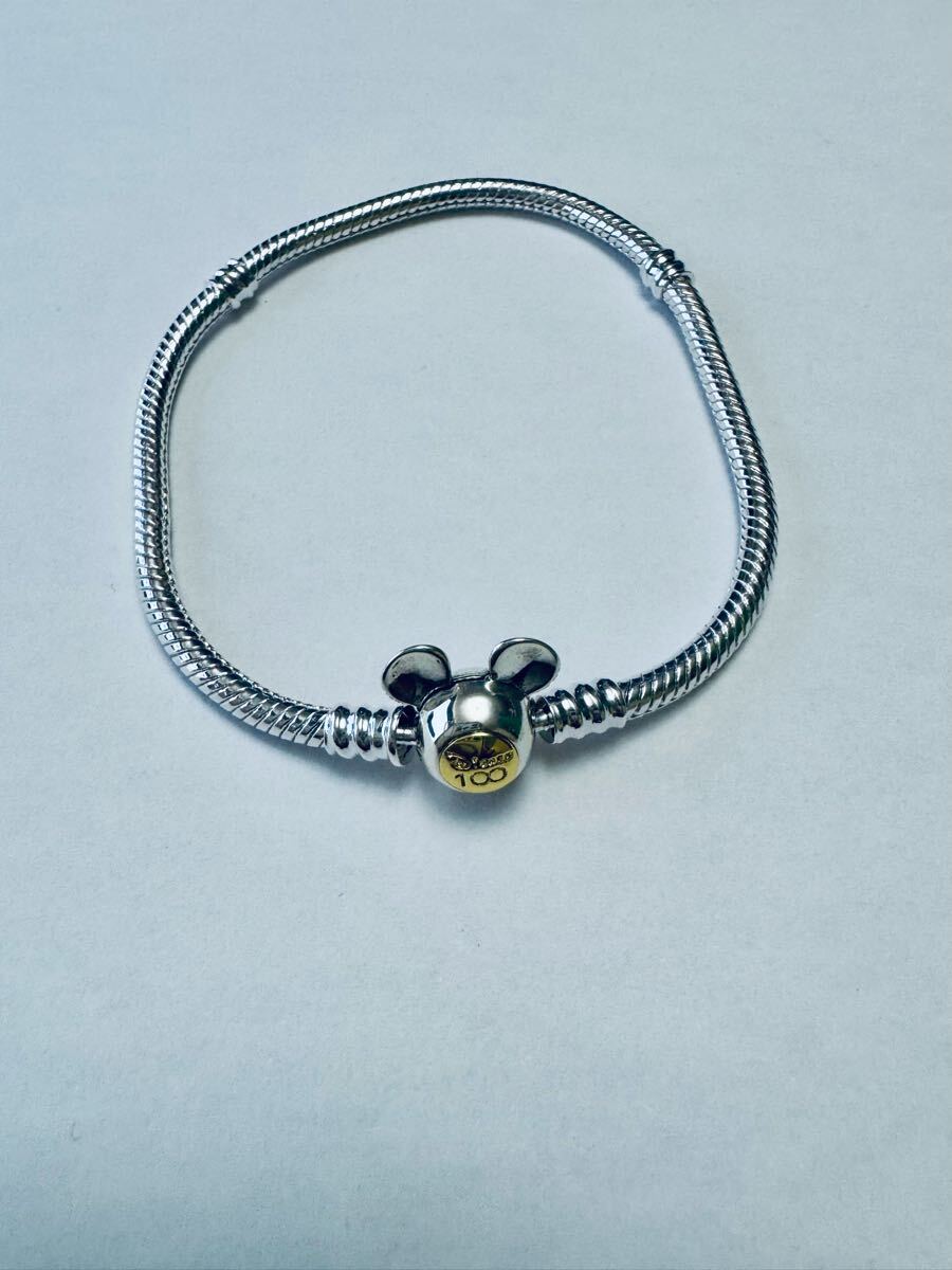 1円　新品同様　 PANDORA パンドラ ブレスレット アクセサリー シルバー系　ディズニー　メンズ　レディース　