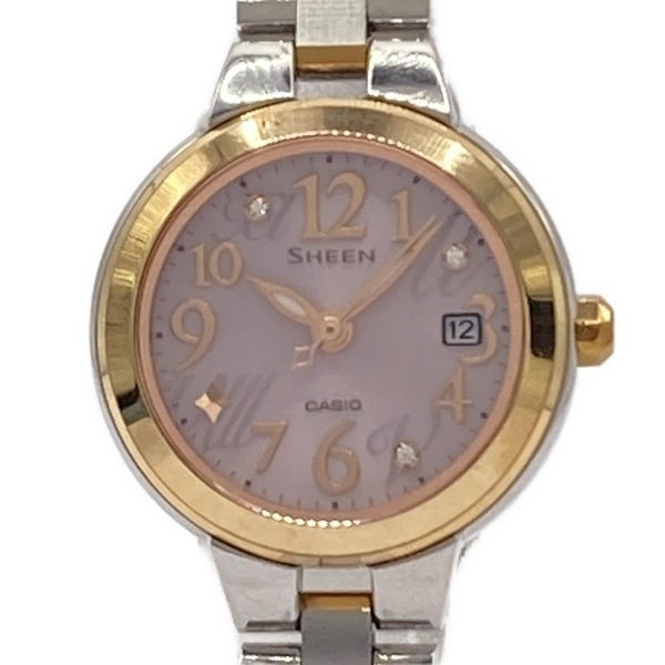 SEIKO(セイコー) 腕時計■美品 SHEEN SHE-4506 レディース ラインストーン ピンク
