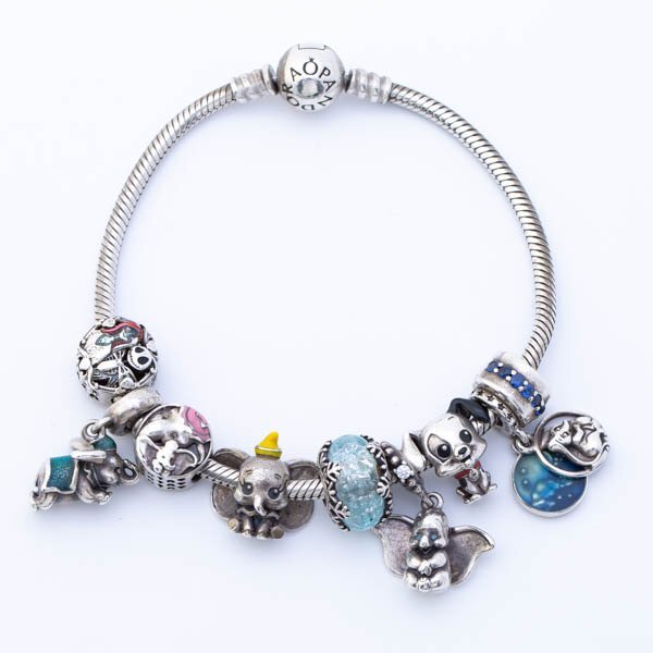 PANDORA パンドラ シルバー S925 ブレスレット ディズニー ダンボ 101匹ワンちゃん リトルナイトメア チャーム ブルー系 #37643