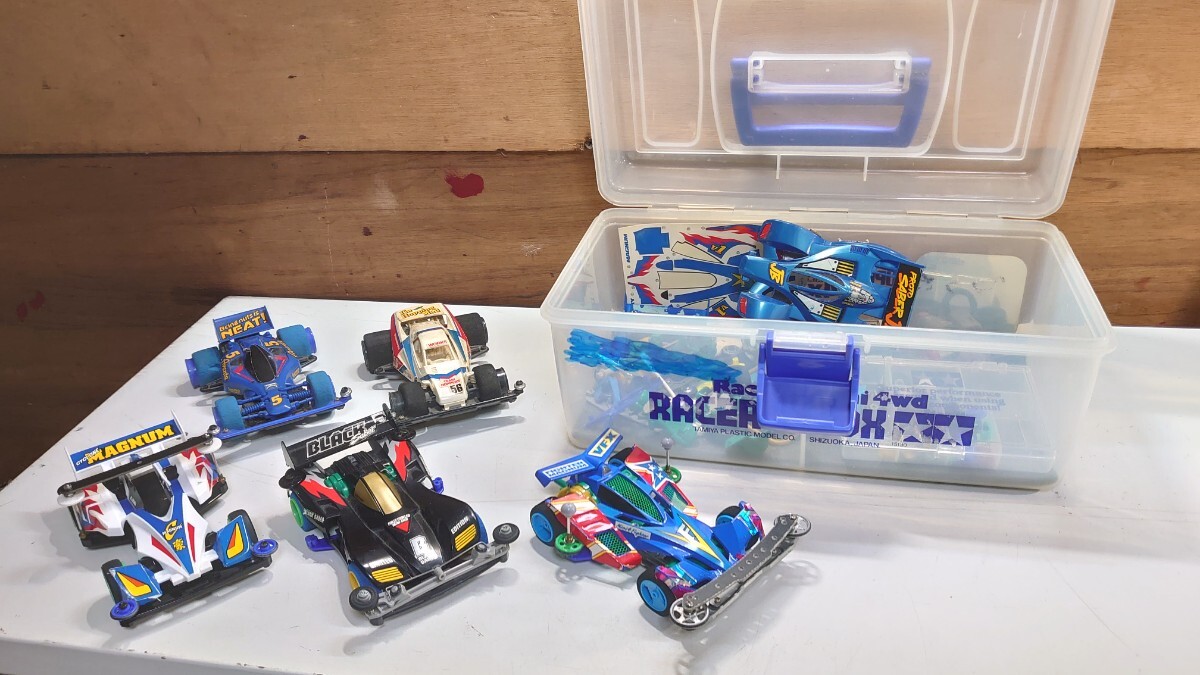 ミニ四駆・ 当時物・5台とパーツ部品色々まとめ売り・ TAMIYA・ レトロ・おもちゃ・プラモデル・自動車・レース・モーター・タイヤ・パーツ
