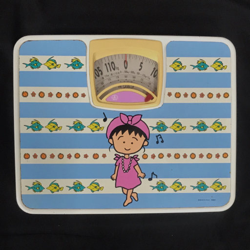 ちびまる子ちゃん ヘルスメーター 体重計 レトロ 縦約23㎝×横約29㎝×厚み約6㎝ 日用品 現状品