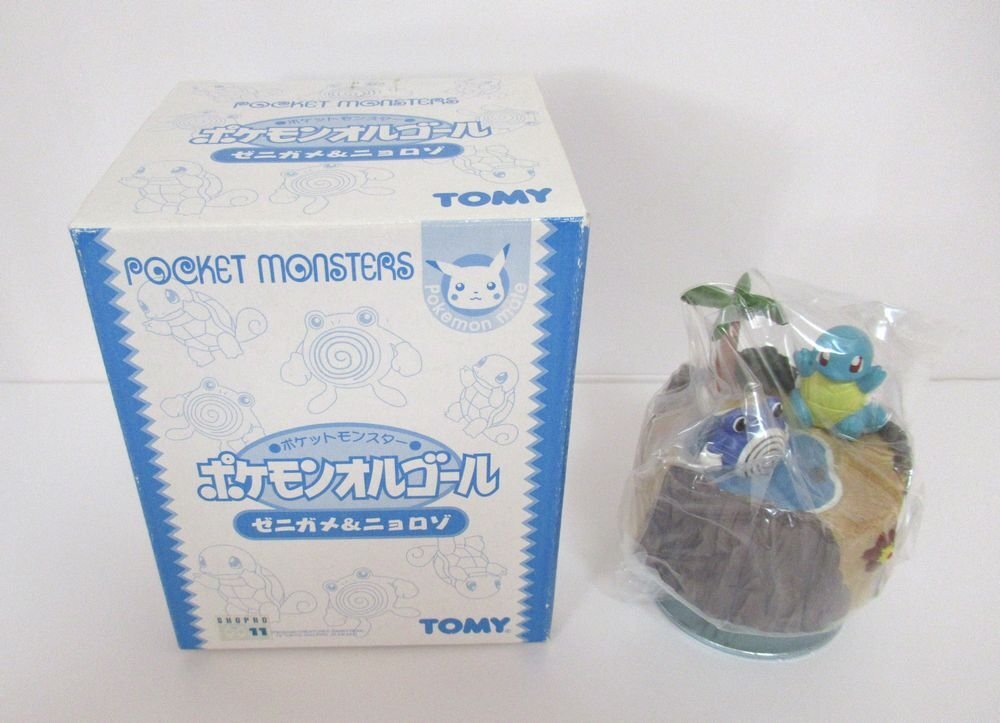 ♪未使用/お箱付き！TOMY(トミー)ポケットモンスター/ポケモンオルゴール/ゼニガメ&ニョロゾ/曲名「ひゃくごじゅういち」レトロ/ビンテージ