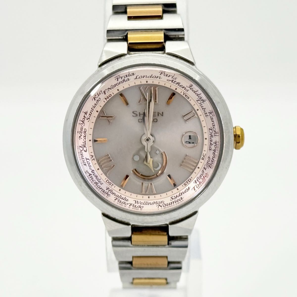 CASIO SHEEN シーン SHW-1509 シルバー×ゴールド レディース腕時計 現状品