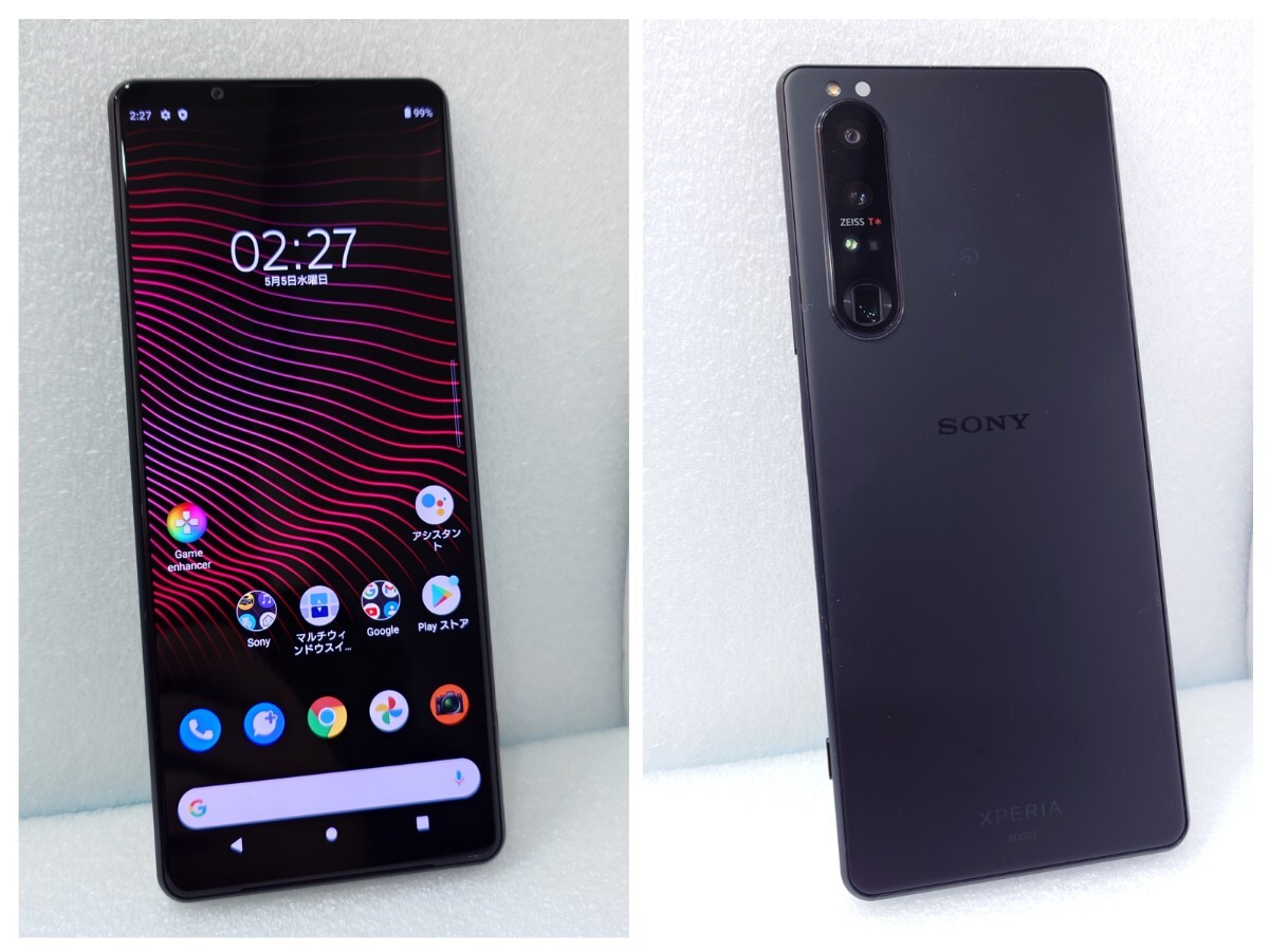 13-115 SONY Xperia1 III SOG03 元デモ機 白ロム ソニーエクスペリアワン フロストブラック 黒 アンドロイドスマホ au マーク3