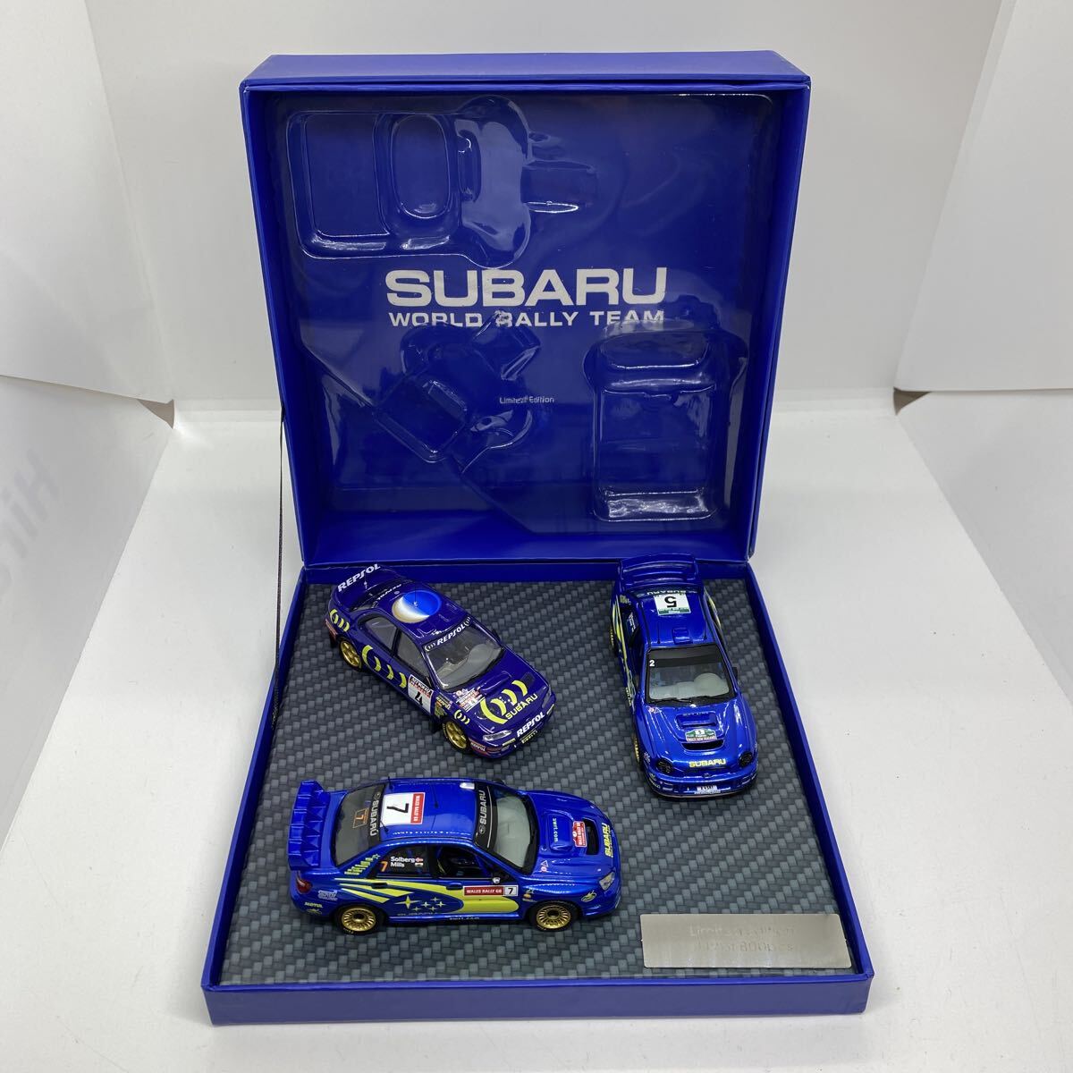 c*★中古品　1/43 SUBARU WORLD RALLY TEAM インプレッサ WRC 3台セット 限定800台 Prodrive 1995 2001 2003 ミニカー★