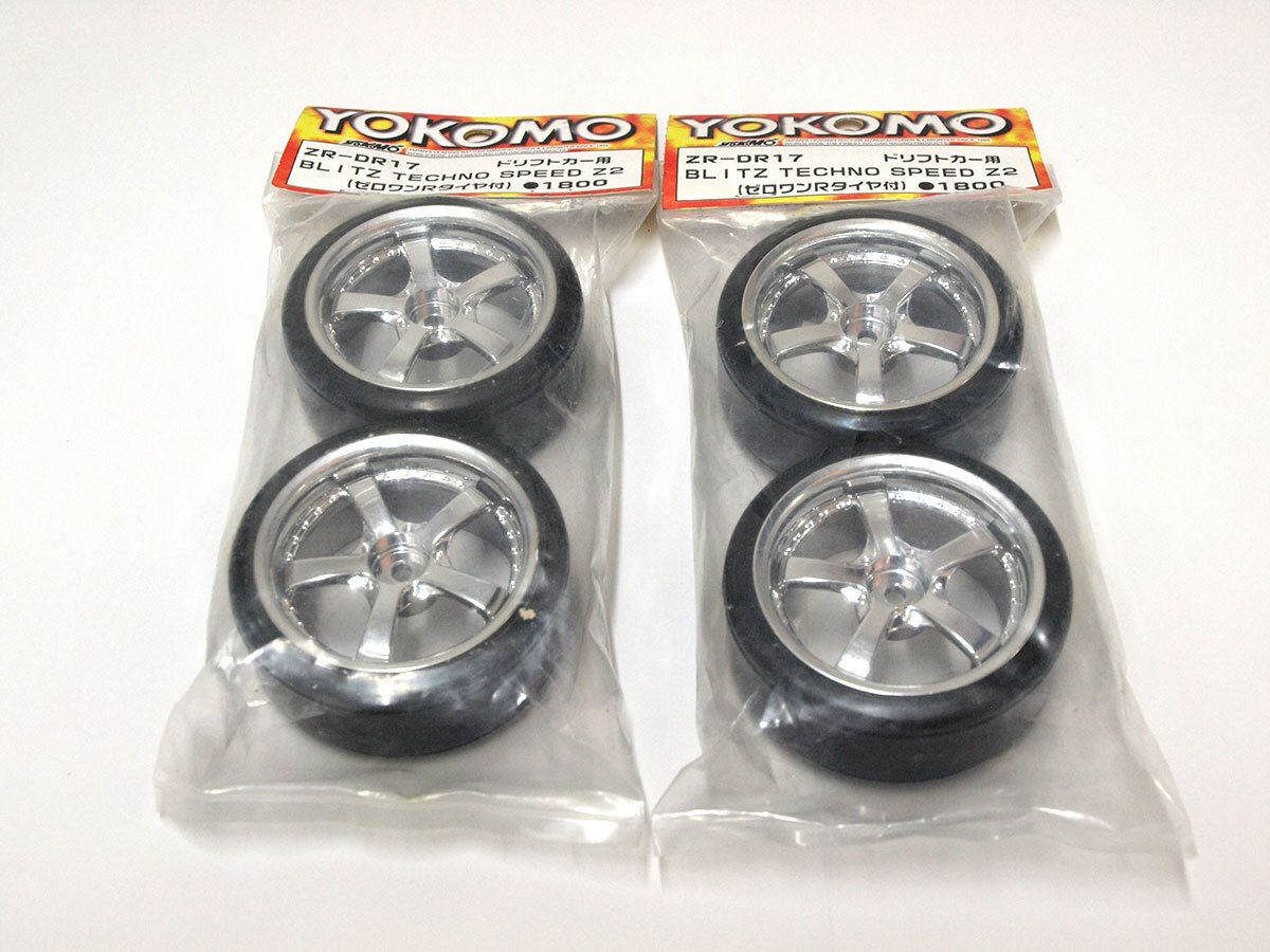 【M1944】ヨコモ ZR-DR17 ドリフトカー用 BLITZ TECHNO SPEED Z2（ゼロワンRタイヤ付）2セット 新品（RC ラジコン DRIFT ホイール 希少）