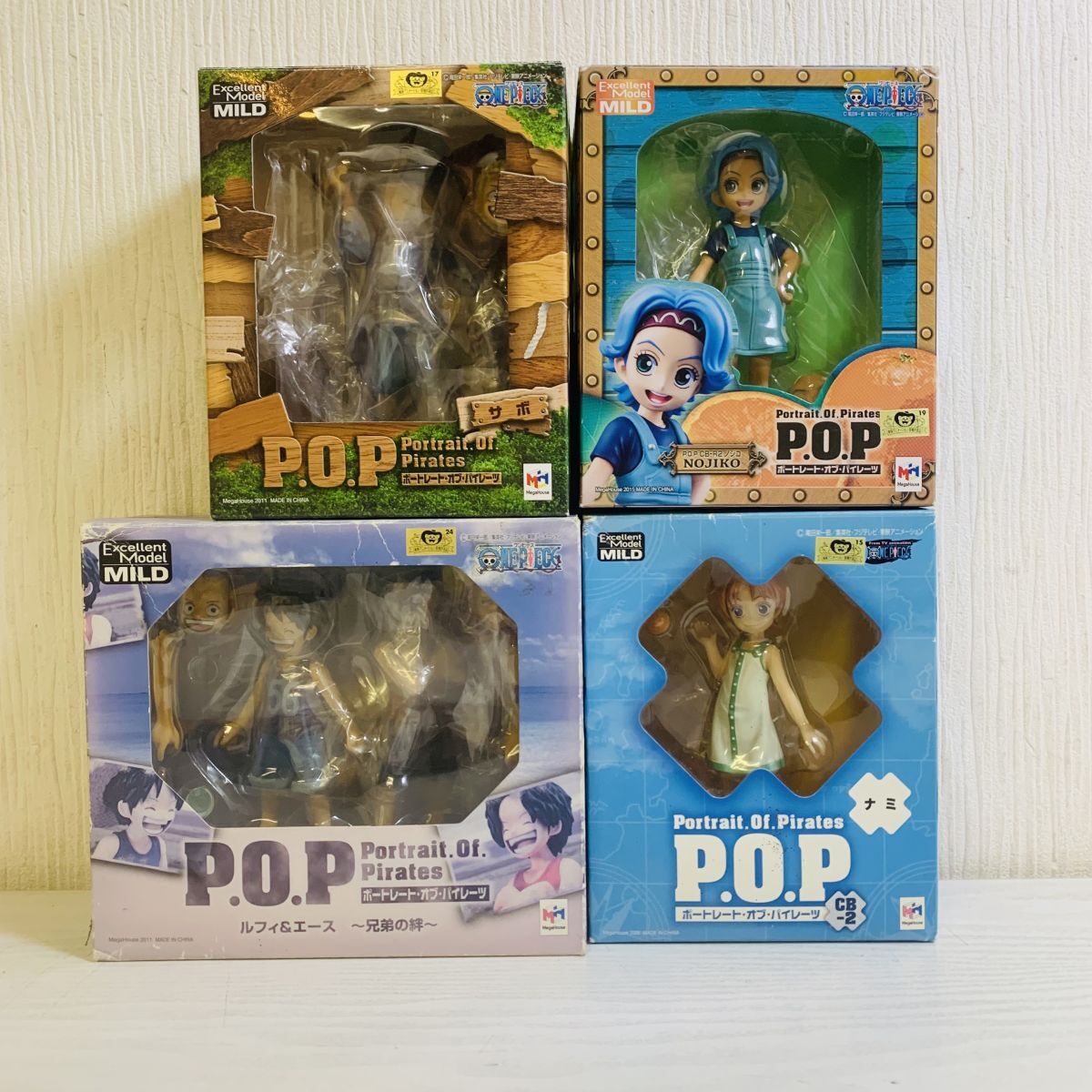 ヲ819【送80】1円～ メガハウス ワンピース P.O.P ナミ ノジコ サボ ルフィ エース 兄弟の絆 まとめセット