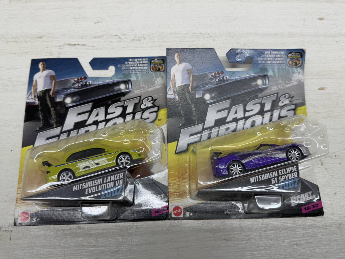 119-W55) 未開封品 HotWheels ホットウィール 三菱 ランサーエボリューション VII エクリプス GT スパイダー 2002 ミニカー 2点セット