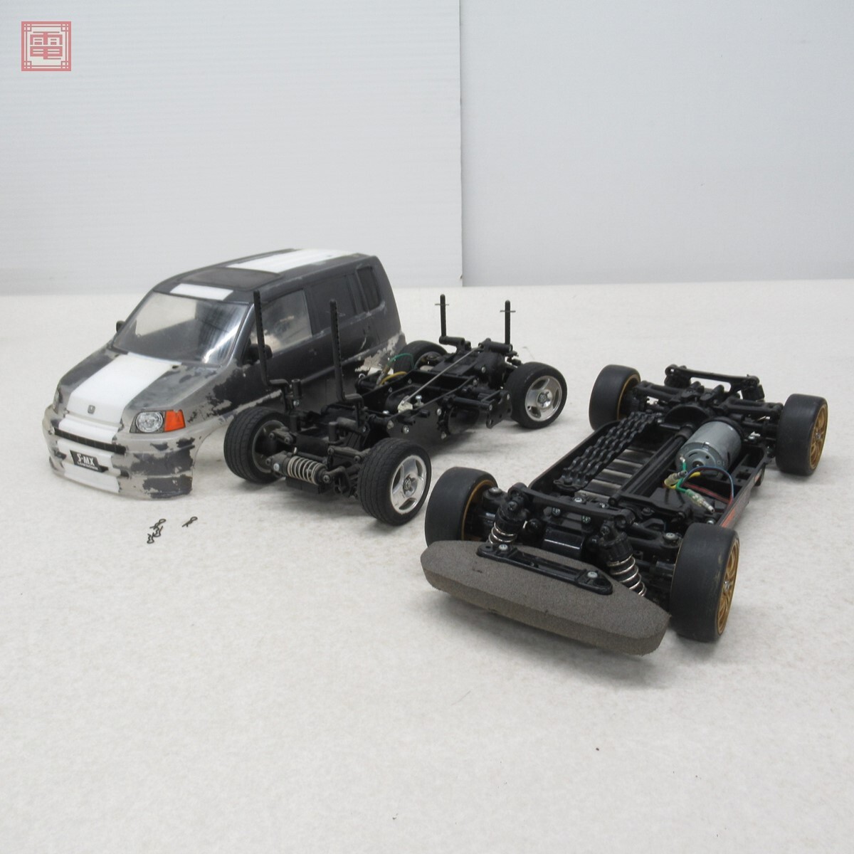 ジャンク タミヤ 1/10 電動RC M-01/TT-02 シャーシ 計2点セット TAMIYA ラジコン【20