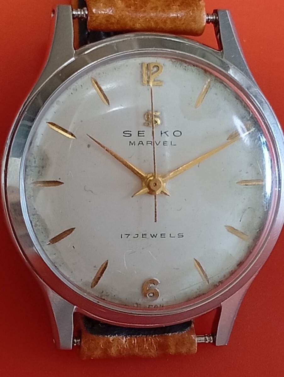 【名機】SEIKO MARVEL セイコー マーベル 17石 Sマーク 蛇の目ダイアル 13047 手巻き ヴィンテージ 希少 ヴィンテージ【要整備・現状品】