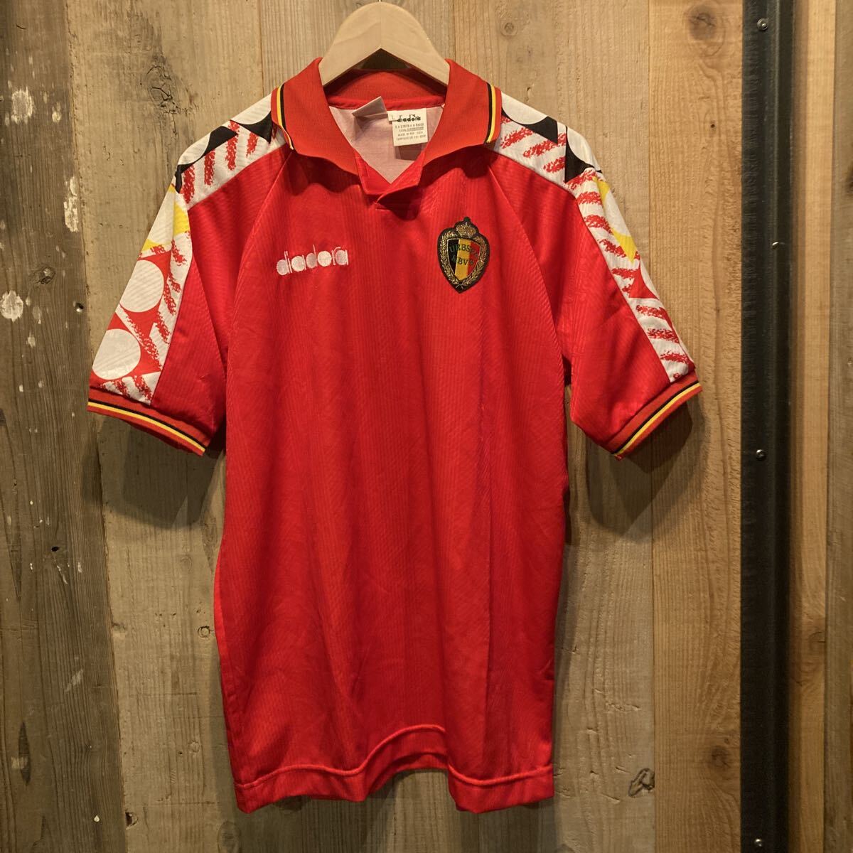 ビンテージ ヴィンテージ ディアドラ DIADORA ベルギー代表 ゲームシャツ 1994 サッカー チェコ製