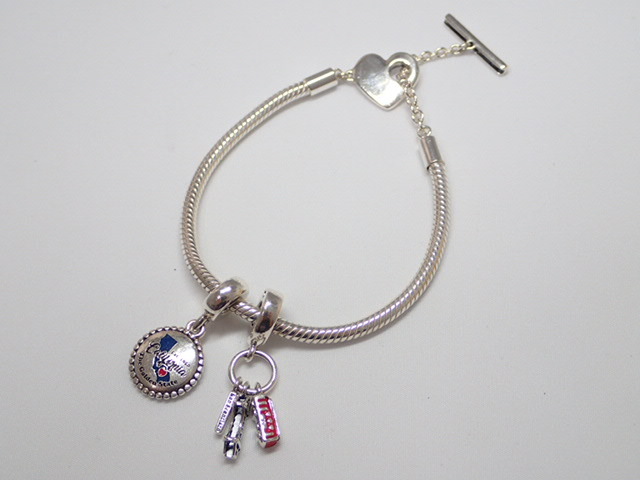 4288/NT◆ PANDORA パンドラ シルバー 925 スネークチェーンブレスレット ハートクラスプ カリフォルニア サンフランシスコ 限定チャーム