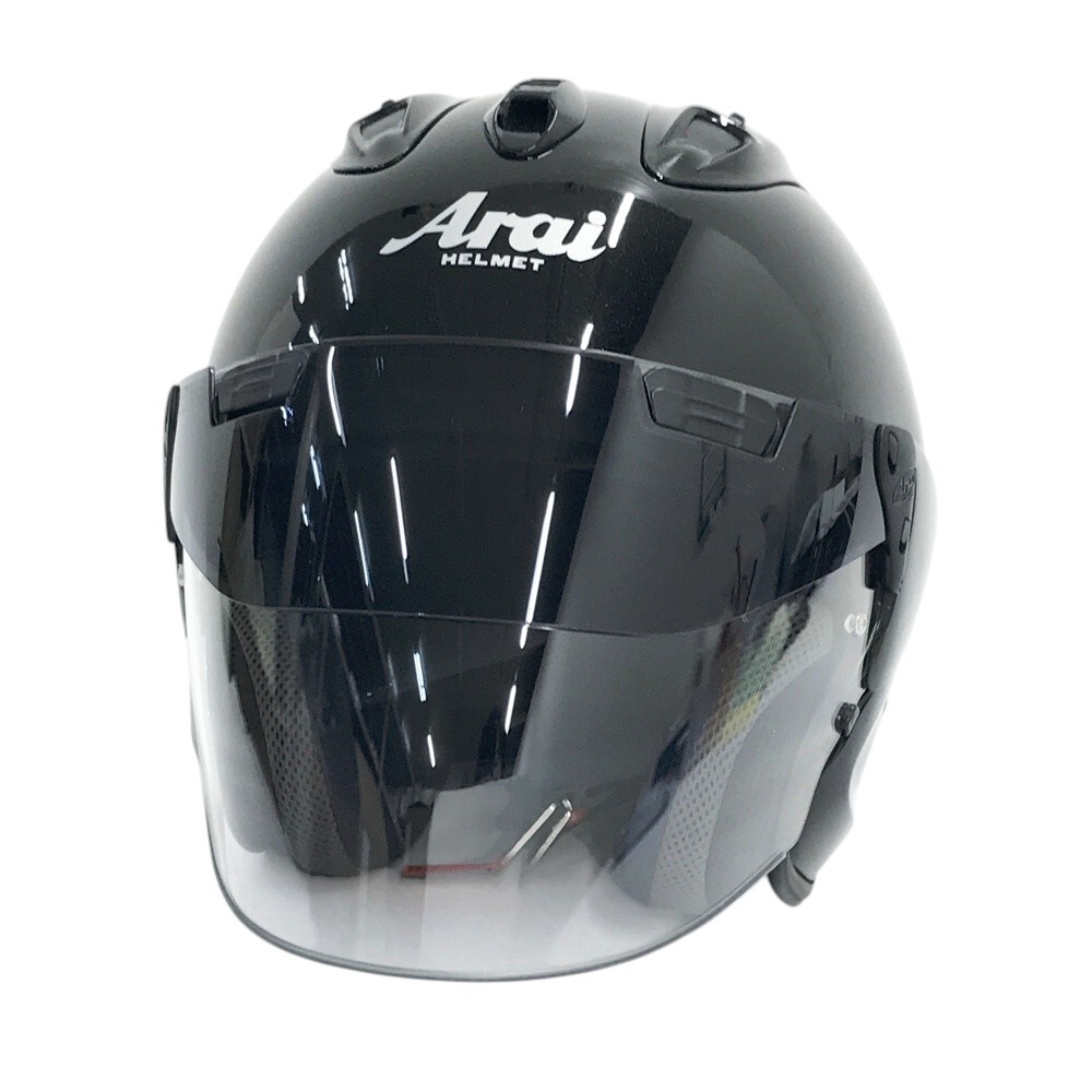【1円】ARAI アライ VZ-RAM ジェットヘルメット グラス ブラック系 57.58cm [240101700949]
