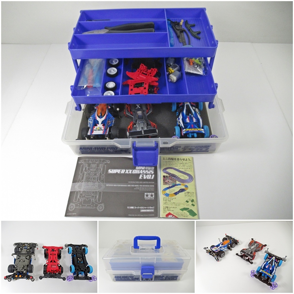 ◆[B78]タミヤ　ミニ四駆ボックス　マシン、パーツ、工具　スーパーXXシャーシ Evo.Iの取扱説明書　動作確認済