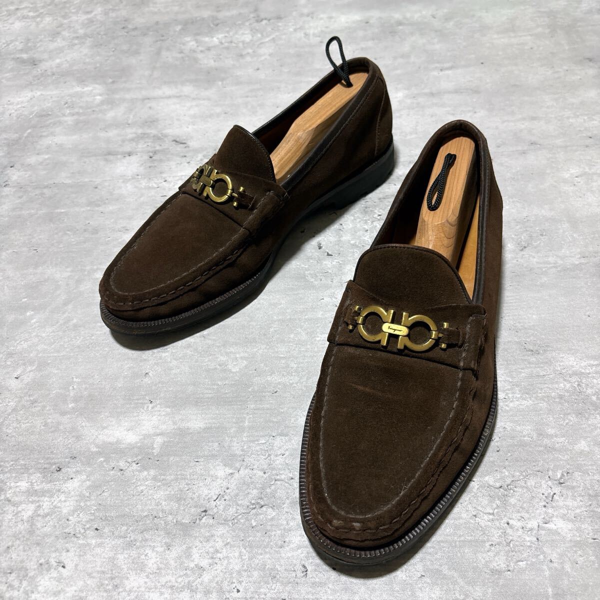 イタリア製 高級紳士靴 Salvatore Ferragamo サルヴァトーレフェラガモ 本革 ガンチーニ ローファー 革靴 10.5D 28.5cm メンズ シューズ