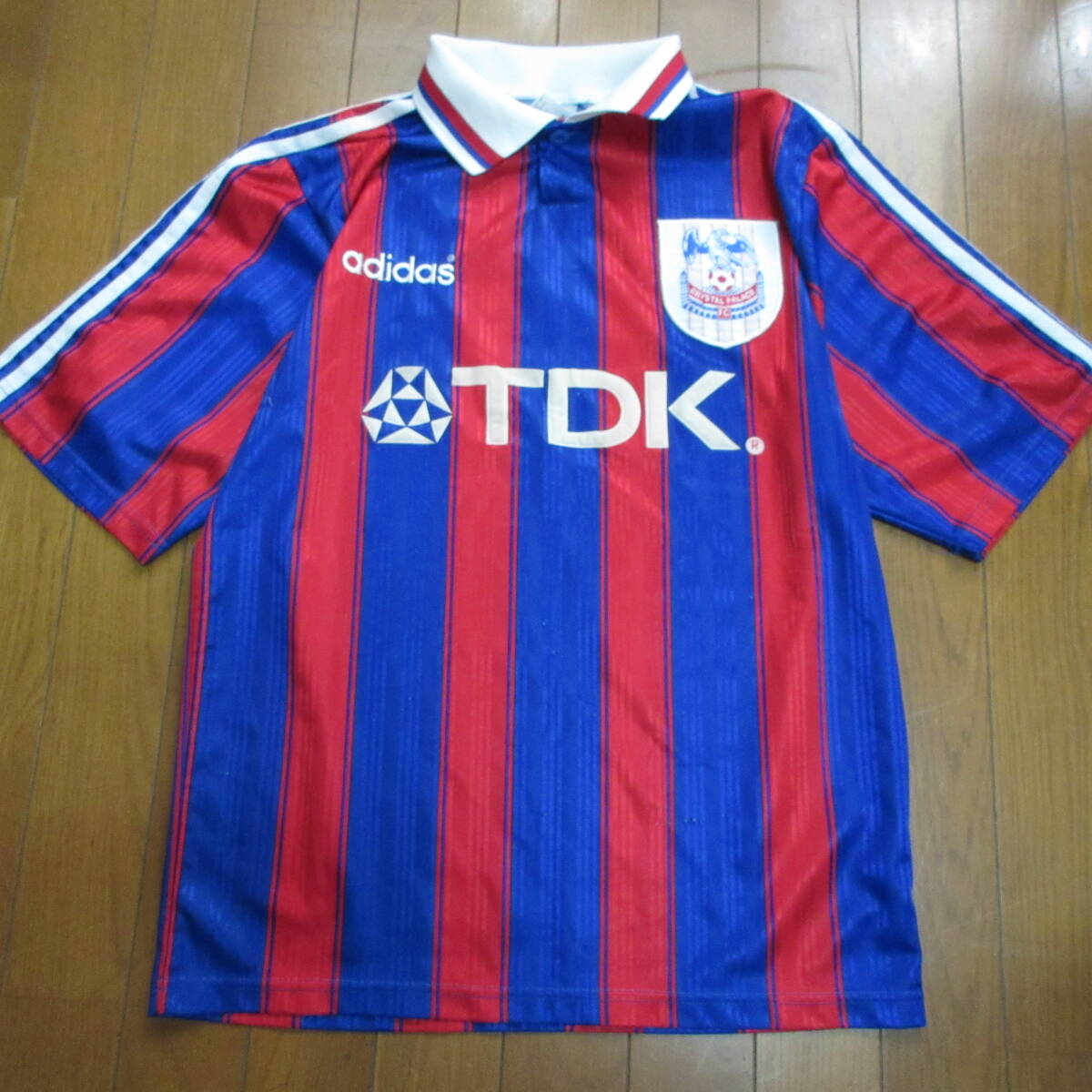 ○希少 90s adidas アディダス◆サッカー プレミアリーグ 1997シーズン クリスタルパレス ユニフォーム◆メンズ ブルー/レッド Sサイズ