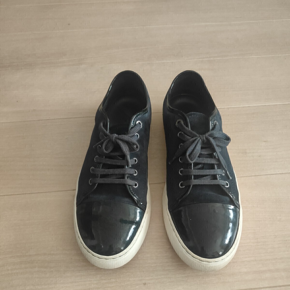 LANVIN　ランバン　メンズレザースニーカー 　ダークネイビー　サイズ41　JP26〜26.5cm相当