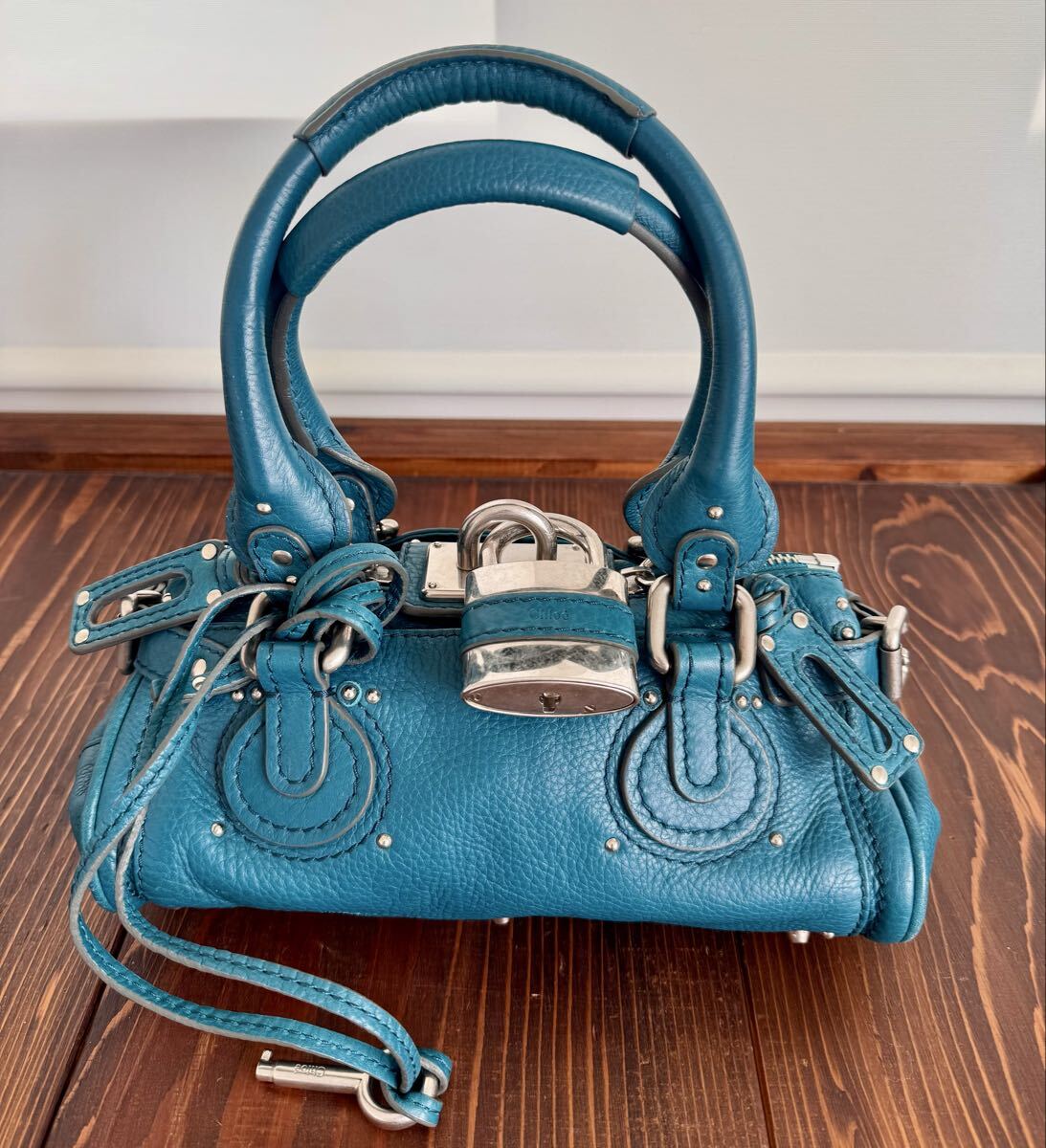 希少色◆極美品 Chloe クロエ パディントン ミニ 20周年復刻記念 鍵付 ヴィンテージ アクアブルー Y2K コレクターズアイテム ハンドバッグ